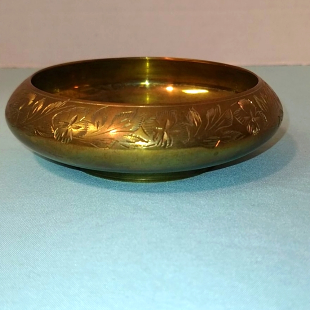 World Gift ZY Etched Brass Bowl